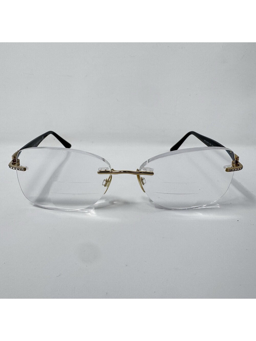 Versace MOD 1225-B 1002 Gold Crystal Rimless Eyeglass Frames 53-16-135